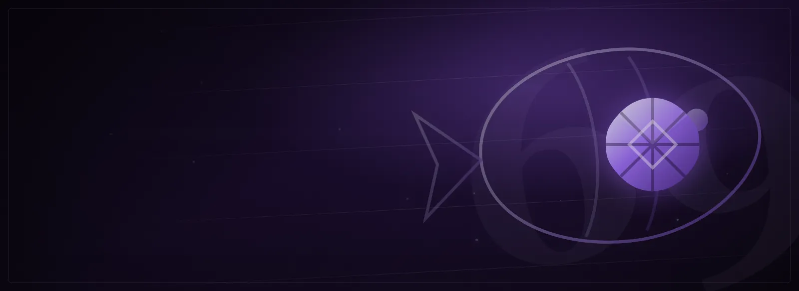 Purple and silver fish-curve artwork for the PAY69 fishing games section