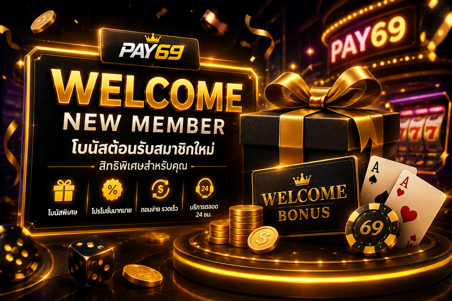 โบนัสต้อนรับสมาชิกใหม่